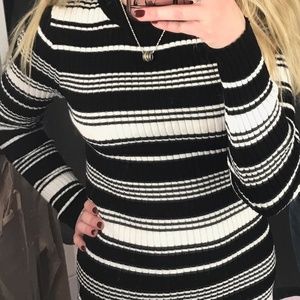 Divided by H&M Black and White Stripe Knit Dress